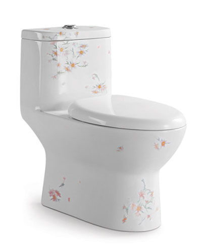 靜音虹吸噴射式連體座便器(彩花)