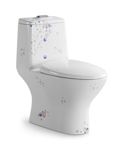 靜音虹吸噴射式連體座便器(彩花)