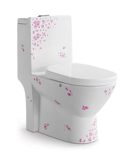 靜音虹吸噴射式連體座便器(彩花)