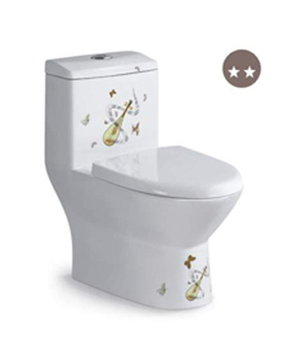 靜音虹吸噴射式連體座便器(彩花)