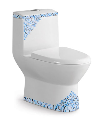 靜音虹吸噴射式連體座便器(彩花)